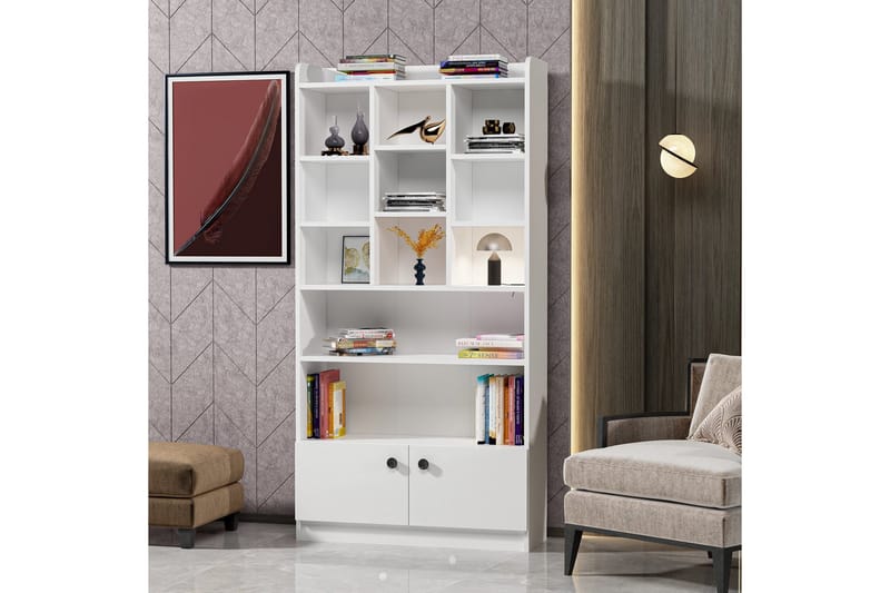 Kashiwa Bokhylle 90x30 cm Hvit - Hanah Home - Oppbevaring - Hyller - Bokhylle