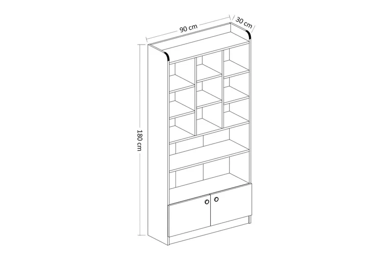 Kashiwa Bokhylle 90x30 cm Hvit - Hanah Home - Oppbevaring - Hyller - Bokhylle