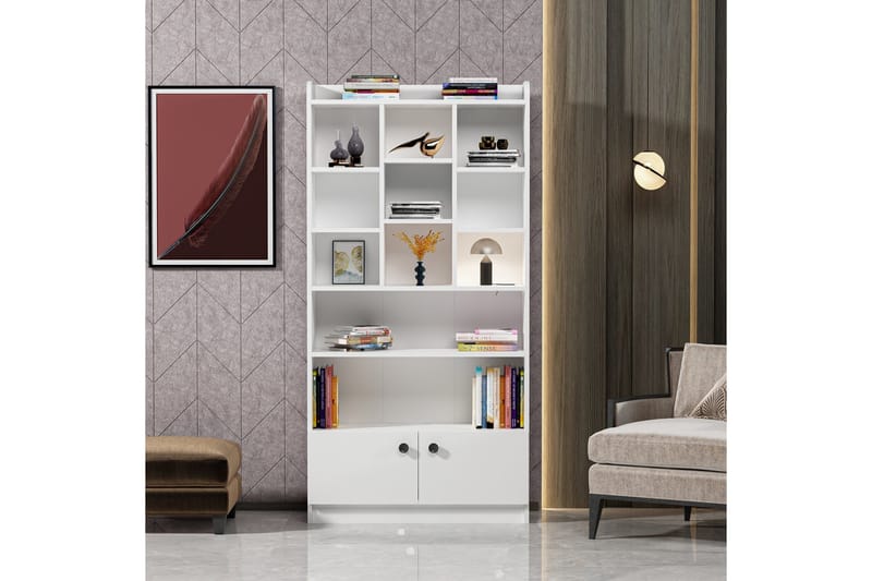 Kashiwa Bokhylle 90x30 cm Hvit - Hanah Home - Oppbevaring - Hyller - Bokhylle