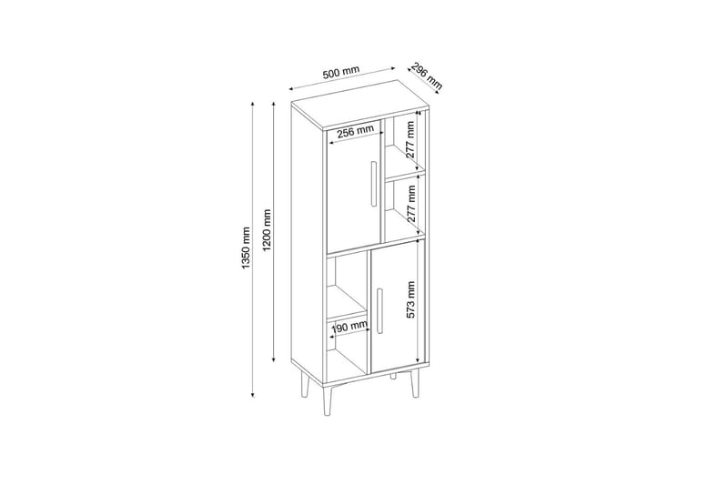Kasteel Bokhylle 30x50 cm - Hvit - Oppbevaring - Hyller - Bokhylle