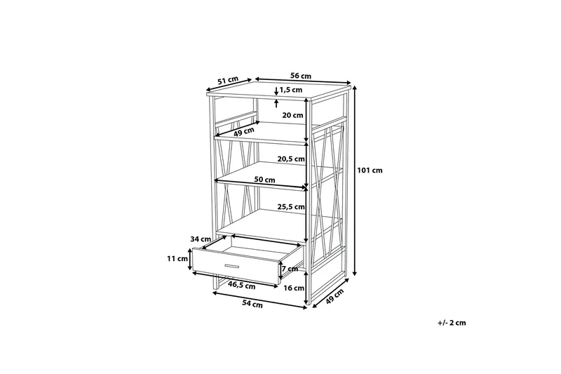 Keene Hylle 56 cm - Tre / Natur - Oppbevaring - Hyller - Bokhylle