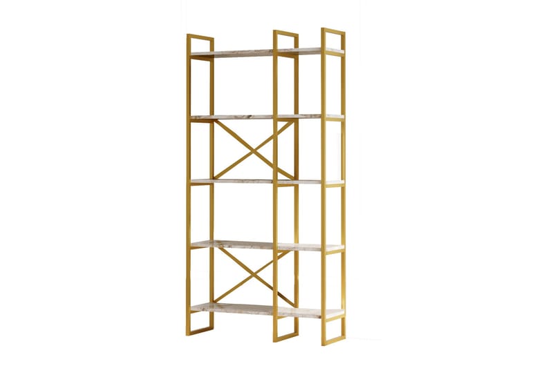 Kerakeha Bokhylle 87,5x30 cm Gull - Hanah Home - Oppbevaring - Hyller - Bokhylle