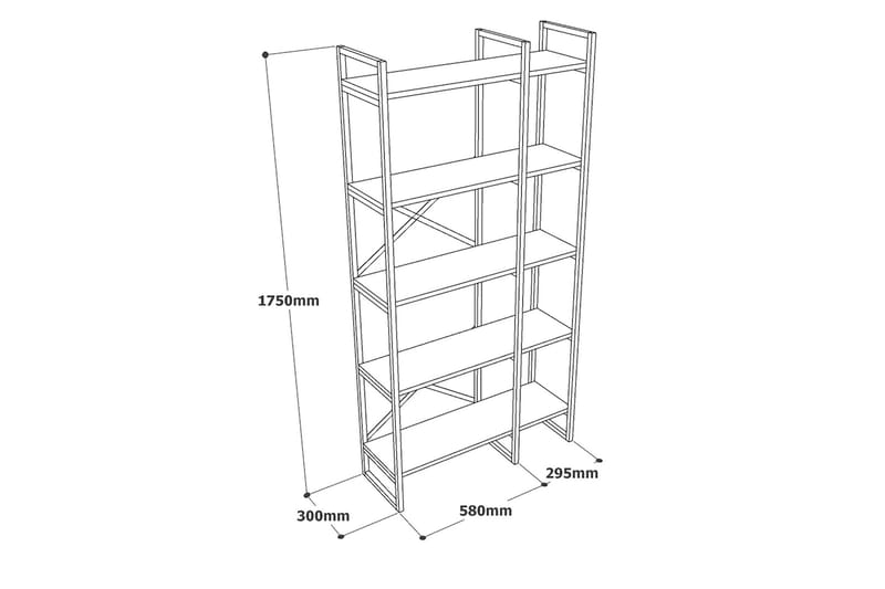 Kerakeha Bokhylle 87,5x30 cm Gull - Hanah Home - Oppbevaring - Hyller - Bokhylle