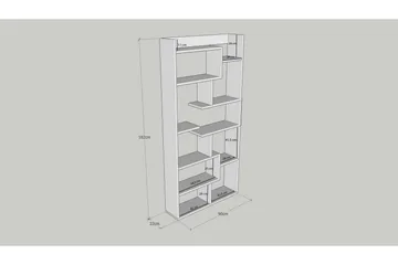 Keralia Bokhylle 90x22 cm 5 Hyller - Natur - Oppbevaring - Hyller - Bokhylle