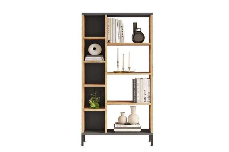 Keshav Bokhylle 72x25,5 cm Antrasitt/Brun, Hanah Home