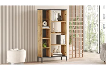 Keshav Bokhylle 72x25,5 cm Antrasitt/Brun - Hanah Home - Oppbevaring - Hyller - Bokhylle