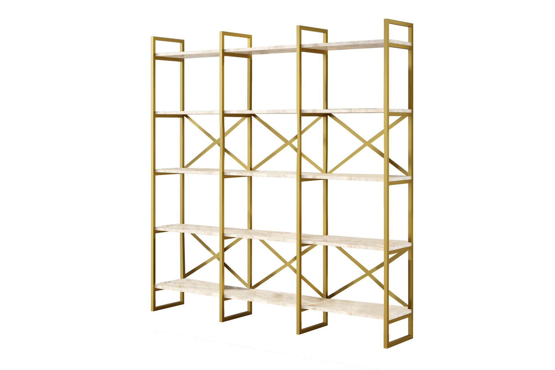 Keshri Bokhylle 170x30 cm Gull - Hanah Home - Oppbevaring - Hyller - Bokhylle
