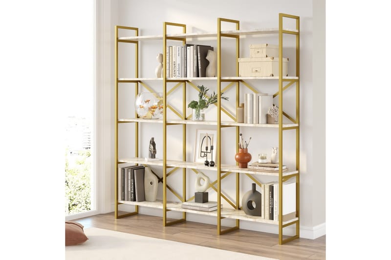 Keshri Bokhylle 170x30 cm Gull - Hanah Home - Oppbevaring - Hyller - Bokhylle