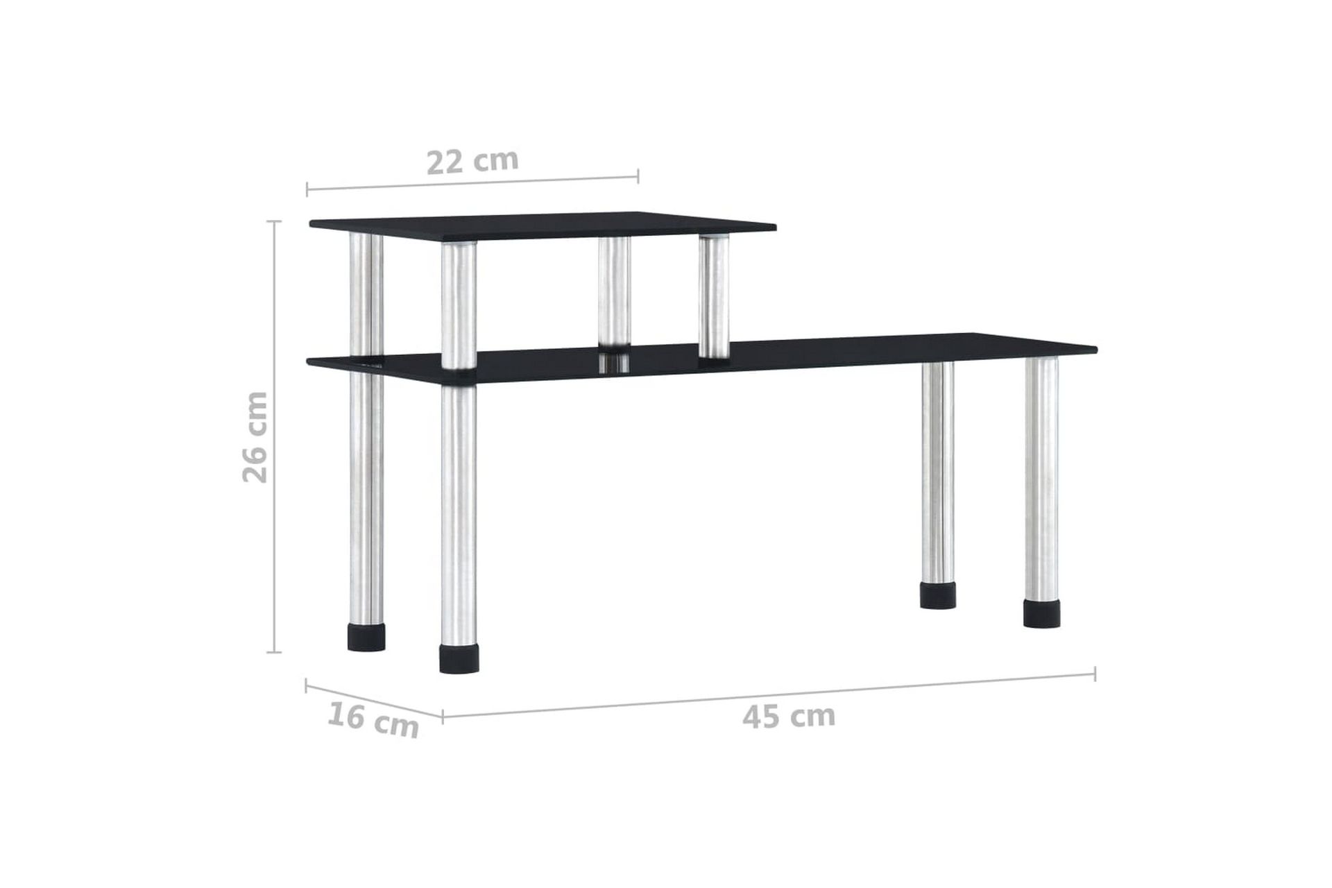 Kjøkkenhylle svart 45x16x26 cm herdet glass - Oppbevaring - Hyller - Bokhylle