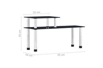 Kjøkkenhylle svart 45x16x26 cm herdet glass - Oppbevaring - Hyller - Bokhylle