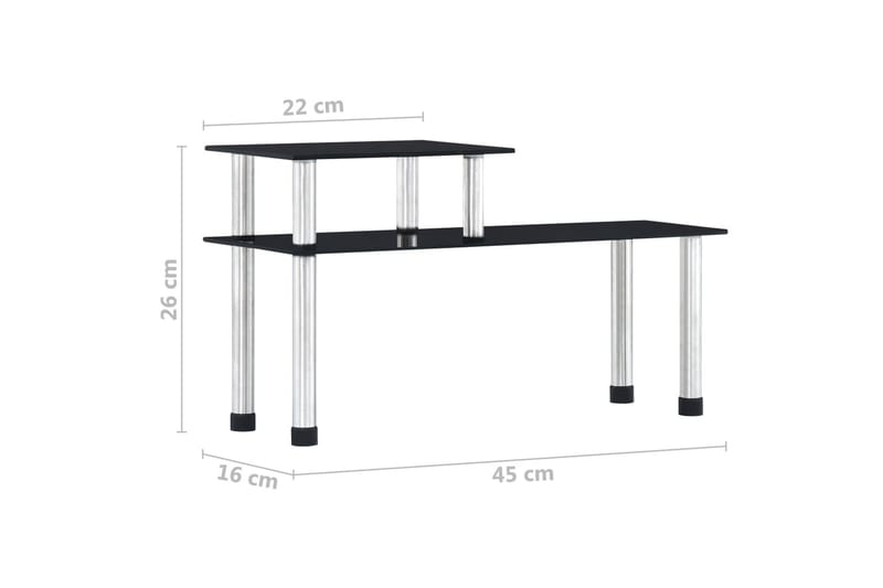 Kjøkkenhylle svart 45x16x26 cm herdet glass - Oppbevaring - Hyller - Bokhylle