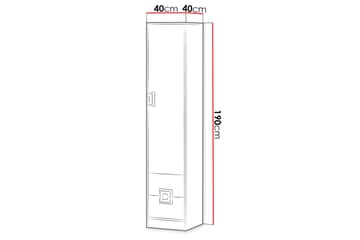 Klacksberg Hylle 40x40x190 cm - Beige / Hvit - Oppbevaring - Hyller - Bokhylle