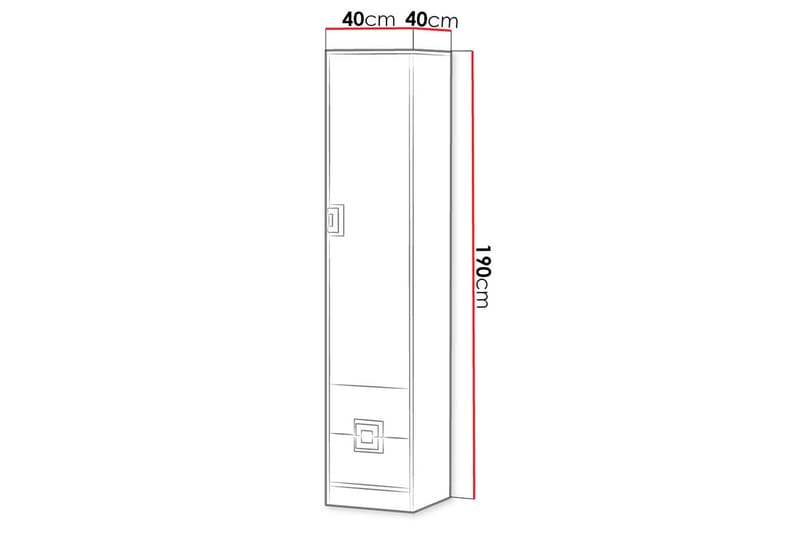Klacksberg Hylle 40x40x190 cm - Beige / Hvit - Oppbevaring - Hyller - Bokhylle