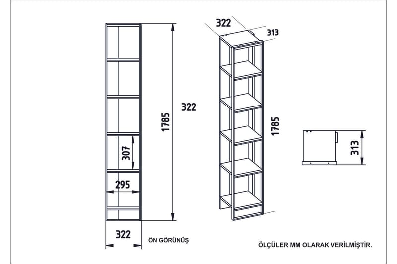 Lachasity Bokhylle 64 cm - Gull|Hvit - Oppbevaring - Hyller - Bokhylle