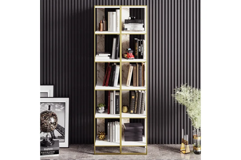 Lachasity Bokhylle 64 cm - Gull|Hvit - Oppbevaring - Hyller - Bokhylle