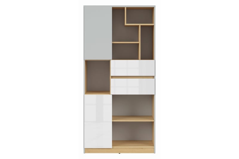 Leokkol Bokhylle 80 cm - Tre/natur|Hvit|Grå - Oppbevaring - Hyller - Bokhylle