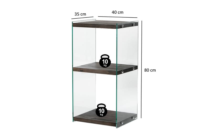 Lepinas Bokhylle 40 cm - Antrasitt - Oppbevaring - Hyller - Bokhylle
