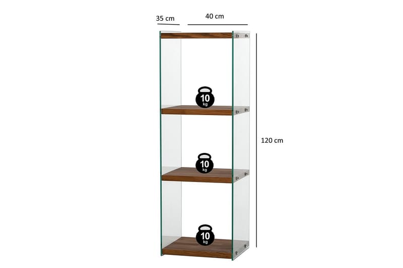 Lepinas Bokhylle 40 cm i Valnøttutseende - Natur - Oppbevaring - Hyller - Bokhylle