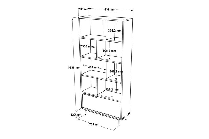 Liyakat Bokhylle 83,9 cm - Hvit - Oppbevaring - Hyller - Bokhylle