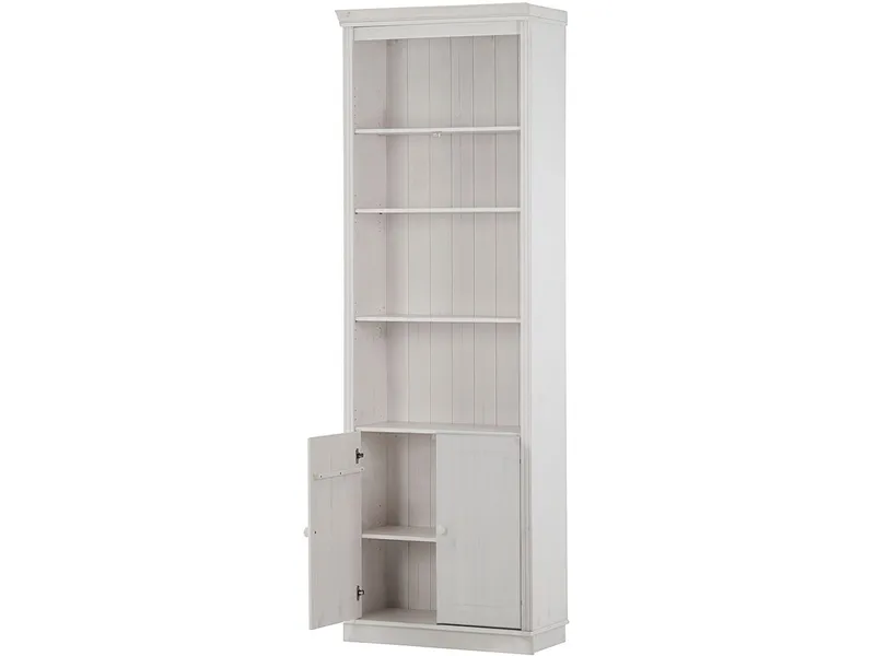 Bokhylle Loft24 Anita Hvit/lakk - Hvit/lakkert - Oppbevaring - Hyller - Bokhylle