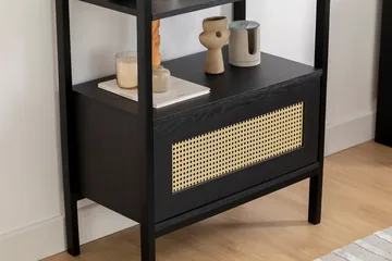 Makwana Bokhylle 76 cm i Mørkt Tre - Sort - Oppbevaring - Hyller - Bokhylle