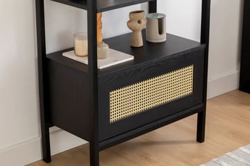 Makwana Bokhylle 76 cm i Mørkt Tre - Svart - Oppbevaring - Hyller - Bokhylle