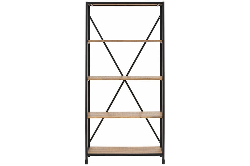Mantas Bokhylle 90x190 cm - Flerfarget/Akasie/Metall - Oppbevaring - Hyller - Bokhylle