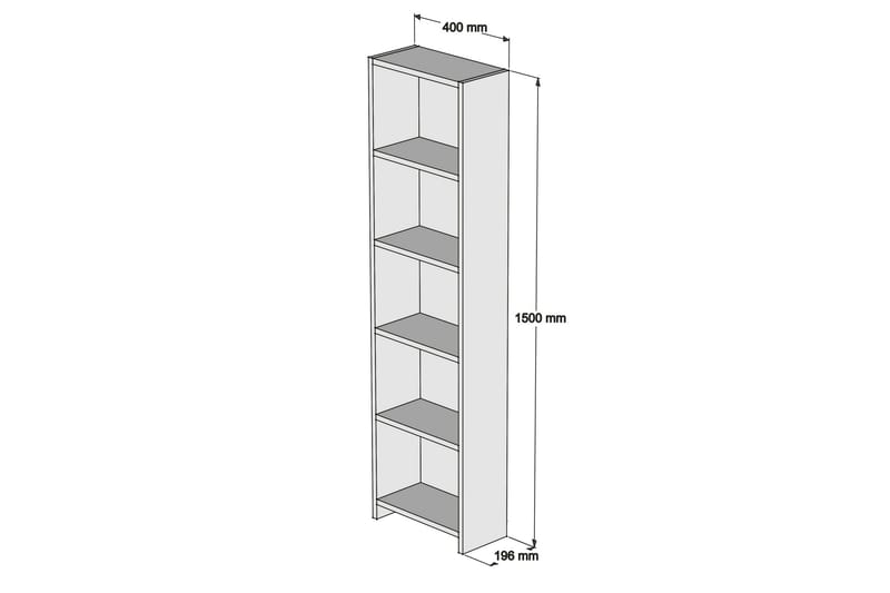 Mayes Bogreol 150 cm - Oppbevaring - Hyller - Bokhylle