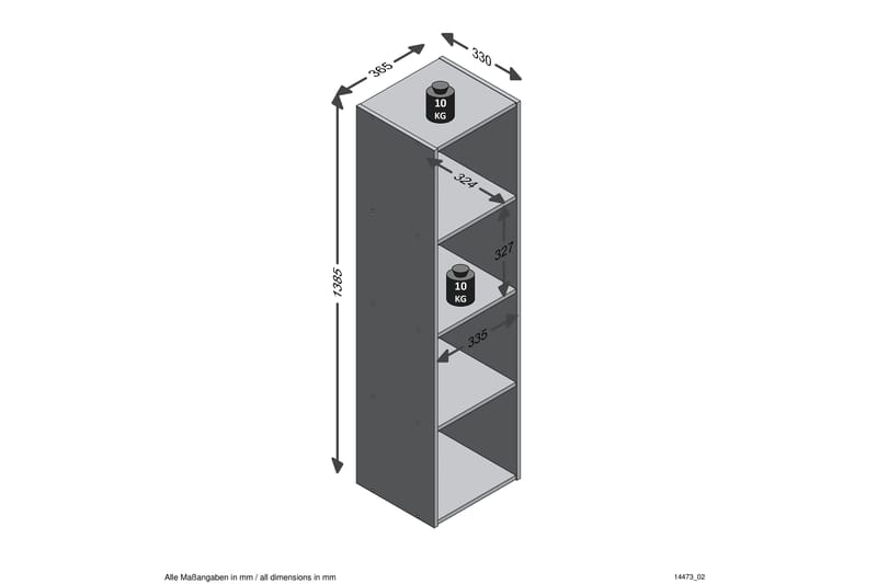 Mega Hylle 37 cm - Betong - Oppbevaring - Hyller - Bokhylle