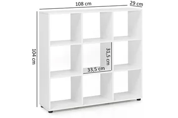 Milahn Bokhylle 108x29 cm - Hvit - Oppbevaring - Hyller - Bokhylle