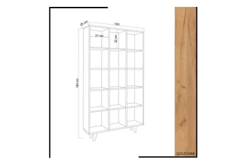 Mod Bokhylle 100 cm i Eik - Brun - Oppbevaring - Hyller - Bokhylle