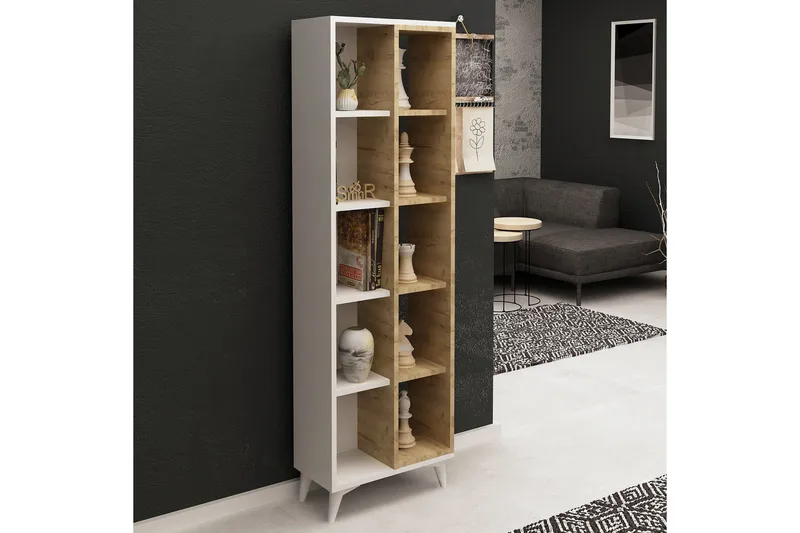 Mod Bokhylle 50 cm i Eik - Hvit - Oppbevaring - Hyller - Bokhylle