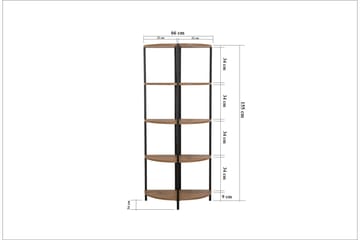 Monaia Bokhylle 66 cm - Brun/Svart - Oppbevaring - Hyller - Bokhylle