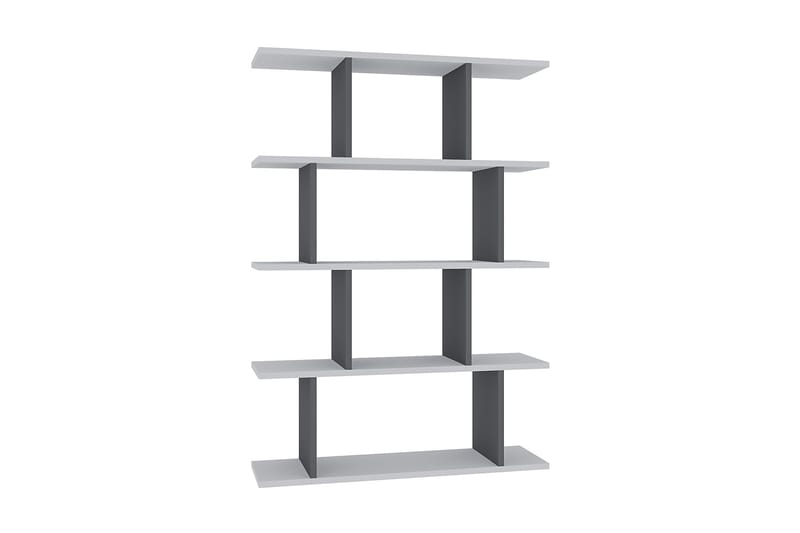 Nachusa Bokhylle 90x25 cm - Hvit/Antrasitt - Oppbevaring - Hyller - Bokhylle