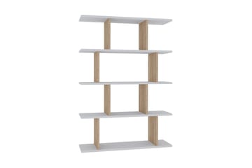 Nachusa Bokhylle 90x25 cm - Hvit/Natur - Oppbevaring - Hyller - Bokhylle