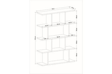 Nachusa Bokhylle 90x25 cm - Hvit/Natur - Oppbevaring - Hyller - Bokhylle