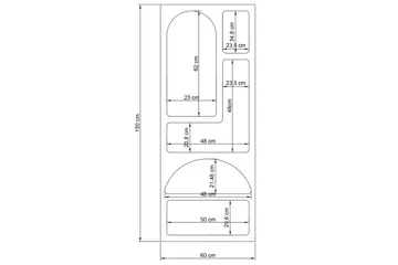 Najrana Bokhylle 60 cm - Hvit - Oppbevaring - Hyller - Bokhylle