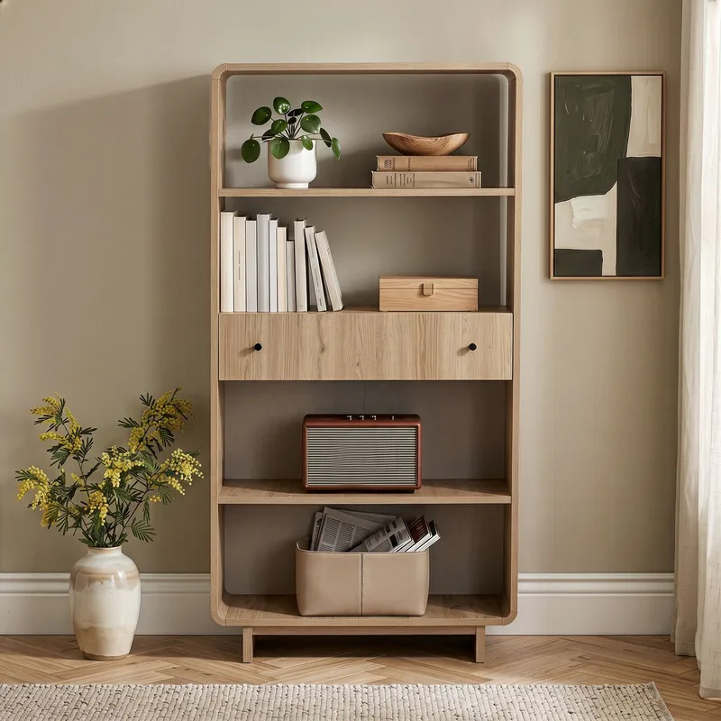 Bokhylle Nordure Senza (78 x 153 x 34 cm) Eik - Eik - Oppbevaring - Hyller - Bokhylle