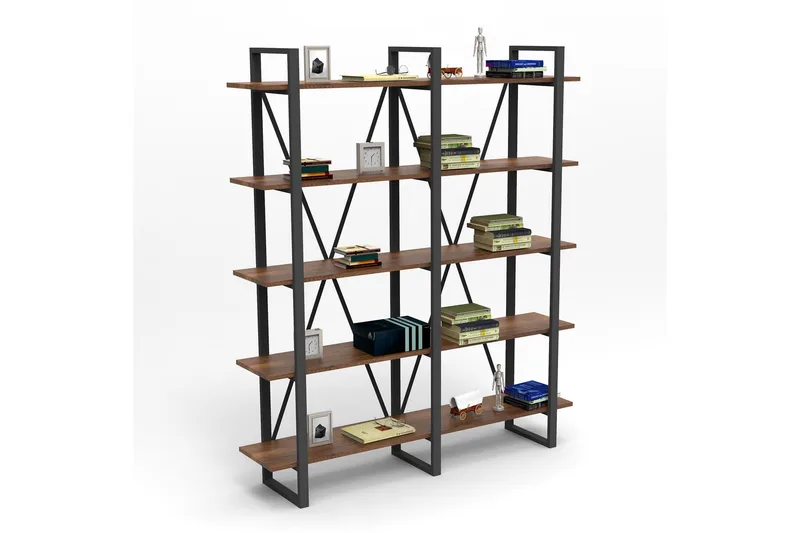Numandro Bokhylle 154,8 cm i Teak - Brun - Oppbevaring - Hyller - Bokhylle