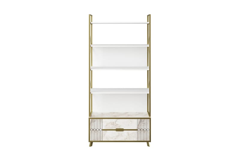 Ocotla Bokhylle 89x35 cm 5 Hyller, Hvit