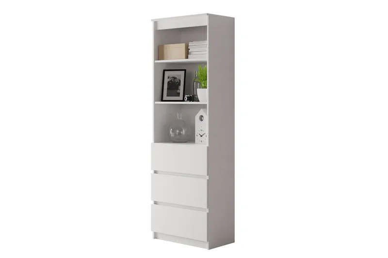 Office Bokhylle 35 cm i Malt Tre, Hvit
