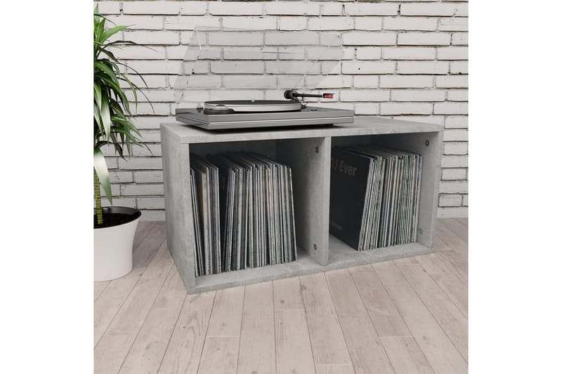 Oppbevaringsboks LP betonggrå 71x34x36 cm sponplate - Grå - Oppbevaring - Hyller - Bokhylle