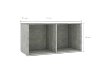 Oppbevaringsboks LP betonggrå 71x34x36 cm sponplate - Grå - Oppbevaring - Hyller - Bokhylle