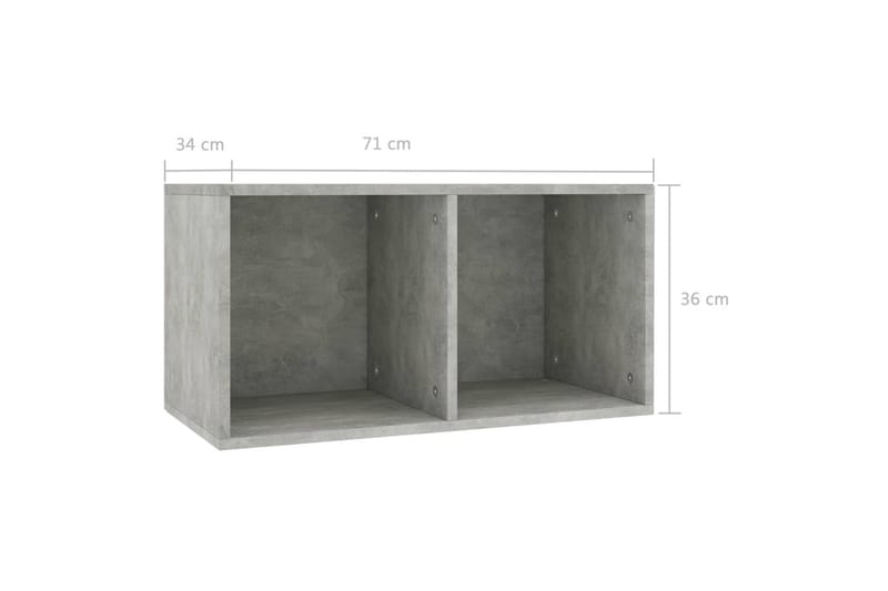 Oppbevaringsboks LP betonggrå 71x34x36 cm sponplate - Grå - Oppbevaring - Hyller - Bokhylle