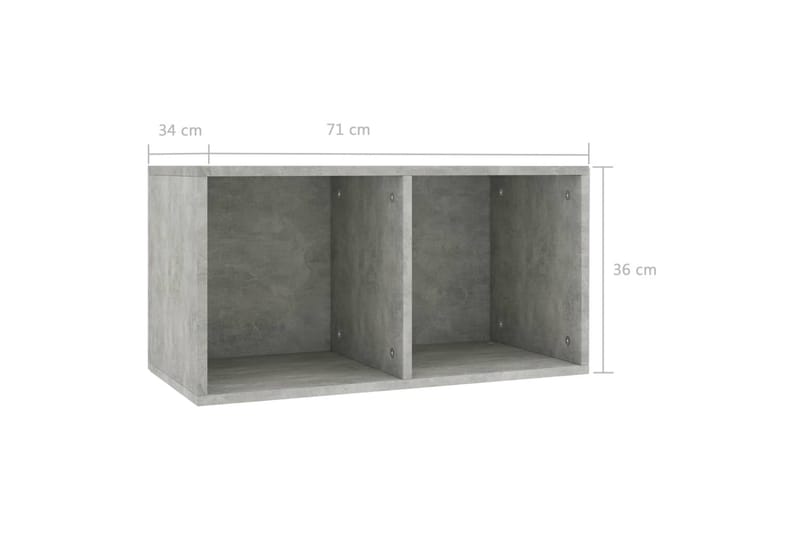Oppbevaringsboks LP betonggrå 71x34x36 cm sponplate - Grå - Bokhylle