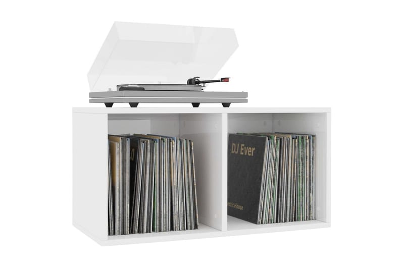 Oppbevaringsboks LP høyglans hvit 71x34x36 cm sponplate - Hvit - Oppbevaring - Hyller - Bokhylle