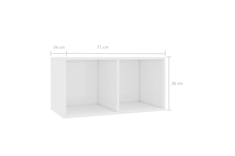 Oppbevaringsboks LP høyglans hvit 71x34x36 cm sponplate - Hvit - Oppbevaring - Hyller - Bokhylle