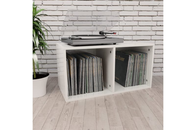 Oppbevaringsboks LP høyglans hvit 71x34x36 cm sponplate - Hvit - Oppbevaring - Hyller - Bokhylle