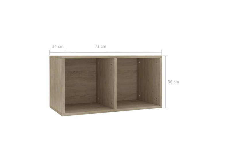 Oppbevaringsboks LP sonoma eik 71x34x36 cm sponplate - Brun - Oppbevaring - Hyller - Bokhylle