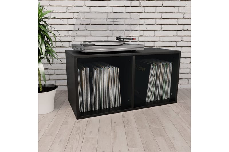 Oppbevaringsboks LP svart 71x34x36 cm sponplate - Svart - Oppbevaring - Hyller - Bokhylle